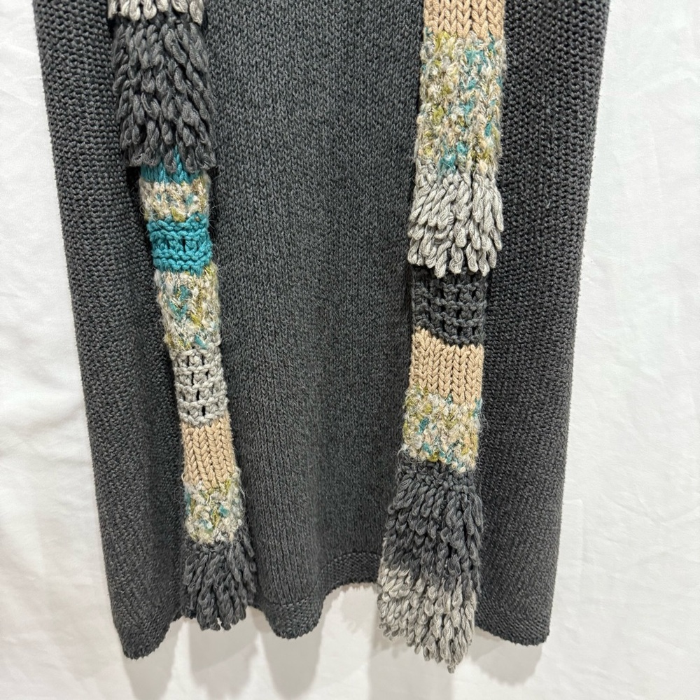 Nic + Zoe Knit Sweater Vest Cardigan Fringe Hem Women’s Small Festival Layering - Picture 5 of 15